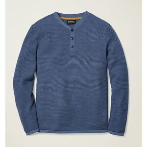 Bonobos NWT Textured Merino Wool Hybrid Henley Pullover Sweater Navy Medium